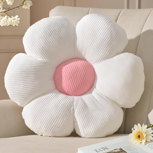 Yhoelata Blumenkissen Weiß, Sitzkissen Boden Aesthetic Zimmer Deko Bedroom, Ganseblumchen Deko Kissen Kinderzimmer, Preppy Room Decor, Sofa Kissen 48 cm von Yhoelata