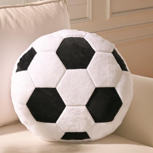 Yhoelata Plüsch Fußball Sitzkissen, Flauschiges Football als Weicher Sportball, Kreative Zimmer Dekoration für Kinderzimmer, Fussball Geschenke für Jungen, 35x35cm von Yhoelata