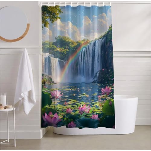 Duschvorhang 120 x 200 Blau Duschvorhang Wasserdicht Extra Lang Duschrollo Fallen Shower Curtains Polyester Beschwerter Saum mit 12 Duschvorhangringe für Hotel School Dormitory, Badezimmer Deko R2-501 Duschvorhang 120 x 200 Blau Duschvorhang Wasserdicht Extra Lang Duschrollo Fallen Shower Curtains Polyester Beschwerter Saum mit 12 Duschvorhangringe für Hotel School Dormitory, Badezimmer Deko R2-501 von Yhoonn