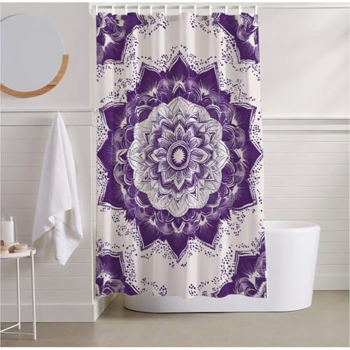 Duschvorhang 150 x 180 Lila Duschvorhang Wasserdicht Extra Lang Duschrollo Mandala Shower Curtains Polyester Beschwerter Saum mit 12 Duschvorhangringe für Hotel School Dormitory,Badezimmer Deko R2-495 Duschvorhang 150 x 180 Lila Duschvorhang Wasserdicht Extra Lang Duschrollo Mandala Shower Curtains Polyester Beschwerter Saum mit 12 Duschvorhangringe für Hotel School Dormitory,Badezimmer Deko R2-495 von Yhoonn