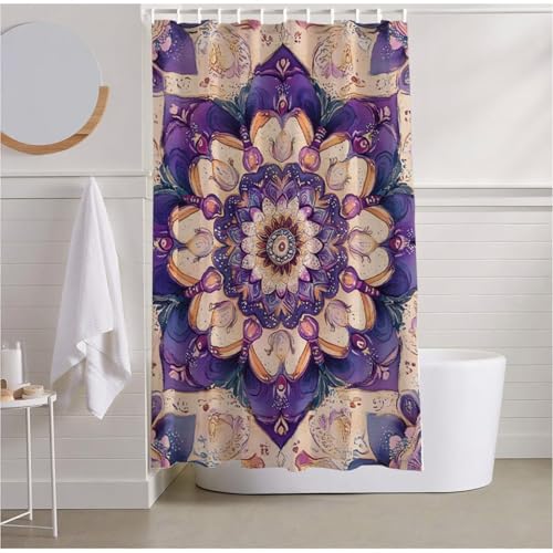 Duschvorhang Lila Duschrollo für Badewanne 120 x 200 Duschvorhang Wasserdicht Beschwerter Saum,Shower Curtain Halloween Duschvorhänge Waschbar Polyester Stoff Badevorhänge für Badewanne Duscheh R2-510 von Yhoonn