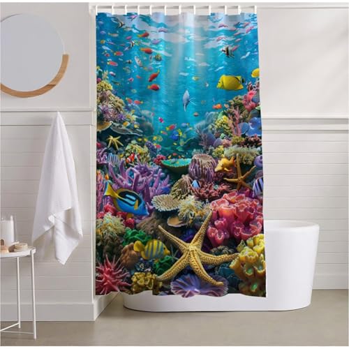 Duschvorhang Meer Duschrollo für Badewanne 180 x 240 Duschvorhang Wasserdicht Beschwerter Saum, Shower Curtain Koralle Duschvorhänge Waschbar Polyester Stoff Badevorhänge für Badewanne Duscheh R2-526 Duschvorhang Meer Duschrollo für Badewanne 180 x 240 Duschvorhang Wasserdicht Beschwerter Saum, Shower Curtain Koralle Duschvorhänge Waschbar Polyester Stoff Badevorhänge für Badewanne Duscheh R2-526 von Yhoonn