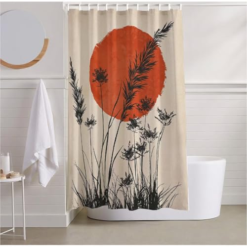 Duschvorhang Sonne Duschrollo für Badewanne 100x200 cm Duschvorhang Wasserdicht Beschwerter Saum, Shower Curtain Modern Duschvorhänge Waschbar Polyester Stoff Badevorhänge für Badewanne Duscheh R2-496 von Yhoonn