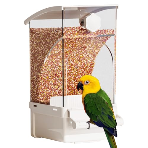 Automatischer Vogelfutterleiter | Vogelfutterspender Haustierbedarf | Käfigzubehör Snackspender | Finch Shotet Consumer Parrot Cockatiel Cockatus Bündelung für kleine und mittelgroße Vögel von Yhsioaklo
