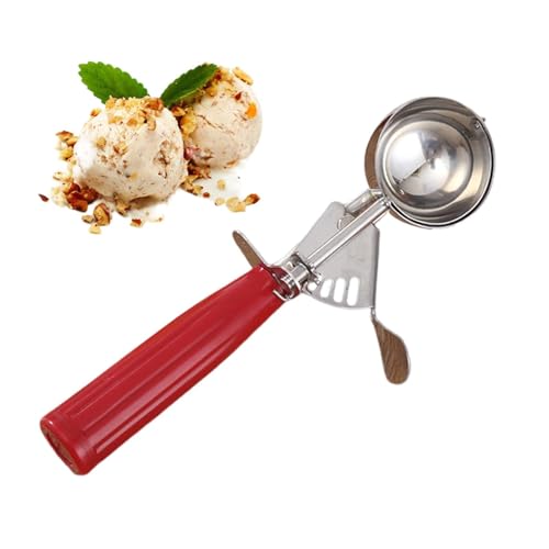 Eislöffel mit Abzug | Stahlschaufel für Obstkugeln | Multifunktionsküche Scoop | Praktisches Werkzeug für Dessert, Sorbet, Keksteig, hausgemachte von Yhsioaklo
