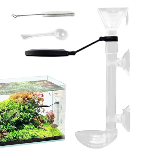 Fischtank-Futterstation | Verstellbares Fischfutterrohr | Automatisches Aquarium-Futtergerät für Süß- und Salzwassertanks | Zuverlässiger Futterspender für kleine, mittlere und große Aquarien von Yhsioaklo