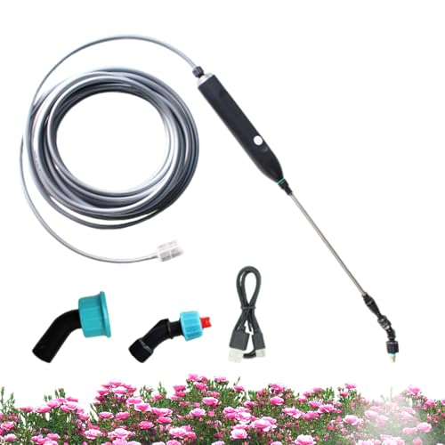 Gartensprühstab | Mehrfach Düsendesign Elektrischer Wassergriff | Typ-C-Ladung Rasen teleskopischer Bewässerungstab für Rasenflächengrasgemüse Blumen düngen von Yhsioaklo