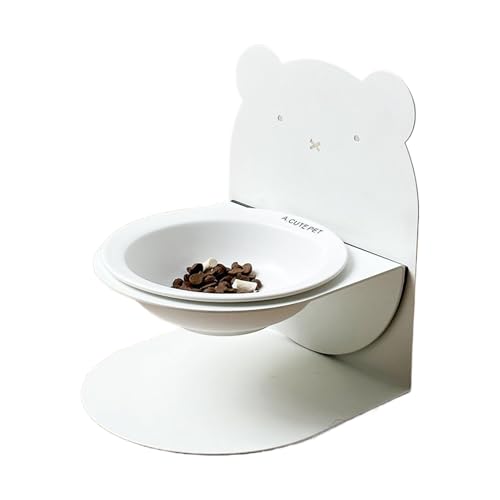 Keramik Pet Bowl für Katzen Hunde | Höhenverstellbare Katzenfutterschale mit magnetischer Basis | Erhöhte langsame Feeder -Schüssel für trockene nasse Lebensmittel Kätzchen Welpe Gesunde Ernährung Nic von Yhsioaklo