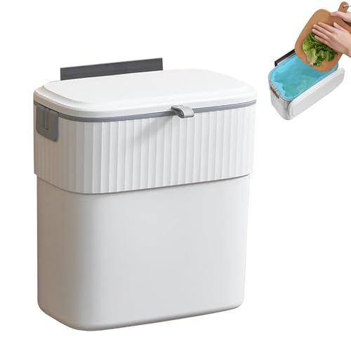 Müll kann | ABS -Abfallkorb | Hangable Schlafzimmerbehälter mit Deckel | Punch-Free-Auszug Küchenkompostbehälter für Arbeitsplatte-für Schlafzimmer unter Schreibtisch Tischplatte Badezimmerschrank RV Müll kann | ABS -Abfallkorb | Hangable Schlafzimmerbehälter mit Deckel | Punch-Free-Auszug Küchenkompostbehälter für Arbeitsplatte-für Schlafzimmer unter Schreibtisch Tischplatte Badezimmerschrank RV von Yhsioaklo