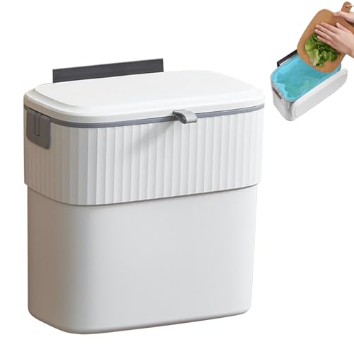 Müll kann | ABS -Abfallkorb | Hangable Schlafzimmerbehälter mit Deckel | Punch-Free-Auszug Küchenkompostbehälter für Arbeitsplatte-für Schlafzimmer unter Schreibtisch Tischplatte Badezimmerschrank RV Müll kann | ABS -Abfallkorb | Hangable Schlafzimmerbehälter mit Deckel | Punch-Free-Auszug Küchenkompostbehälter für Arbeitsplatte-für Schlafzimmer unter Schreibtisch Tischplatte Badezimmerschrank RV von Yhsioaklo