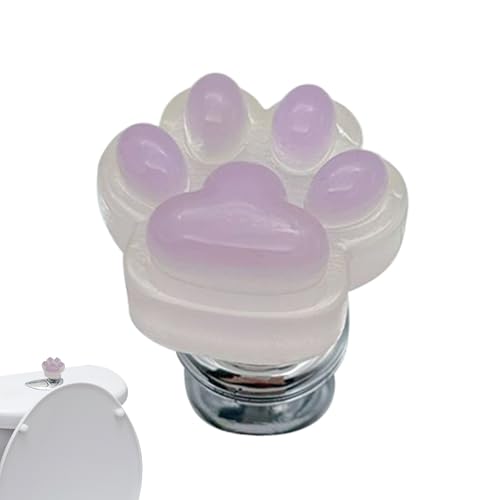 Netter Toilettenknopf | Glühender Toilettenknopf Pusher | Katzenklaue Langer Nagelassistent | Luminous Toilet Press Tool | Hilfsmittel für Badezimmernagelschutz von Yhsioaklo