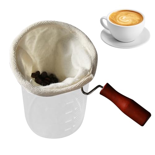 Sacchetto Filtrante - Filtro Tessuto - Filtro Per Caffè in Tessuto - Filtro Per Tè Aromatizzato, Filtro Tea USA E Getta Con Coulisse, Sacchetto Filtro in Tessuto Di Flanella Riutilizzabile Con Manico von Yhsioaklo
