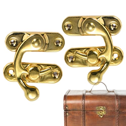Swing Arm Clasp Latch | 2pcs Copper HaSP Latch Lock | 1,26x1.06 Zoll Swing Arm Clasp | Vintage -Stil Mini -Hasp -Verriegelungen mit Befestigungsschrauben für Schmuckschachtel, Toolbox von Yhsioaklo
