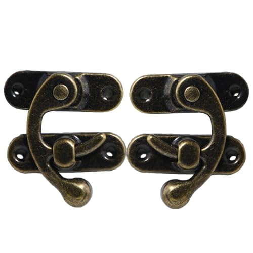Swing Arm Clasp Latch | 2pcs Copper HaSP Latch Lock | 1,26x1.06 Zoll Swing Arm Clasp | Vintage -Stil Mini -Hasp -Verriegelungen mit Befestigungsschrauben für Schmuckschachtel, Toolbox Swing Arm Clasp Latch | 2pcs Copper HaSP Latch Lock | 1,26x1.06 Zoll Swing Arm Clasp | Vintage -Stil Mini -Hasp -Verriegelungen mit Befestigungsschrauben für Schmuckschachtel, Toolbox von Yhsioaklo