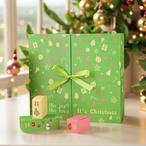 Weihnachtskalenderkästen | 24 Grid Countdown -Kalender Geschenkbox für Kinder Erwachsene | DIY Holiday Packaging Box für Süßigkeiten Schmuck behandelt Karten Karten Lagerfüllgeräte Weihnachtsabend Geb Weihnachtskalenderkästen | 24 Grid Countdown -Kalender Geschenkbox für Kinder Erwachsene | DIY Holiday Packaging Box für Süßigkeiten Schmuck behandelt Karten Karten Lagerfüllgeräte Weihnachtsabend Geb von Yhsioaklo