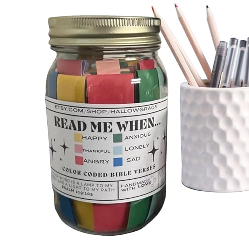 Yhsioaklo Affirmationsglas - 67 Farbcodes Bibelkarten handgefertigt - Einzigartige christliche Kunstgeschenke, praktische Aufmunterungsgeschenke für aufmunternde Freunde Yhsioaklo Affirmationsglas - 67 Farbcodes Bibelkarten handgefertigt - Einzigartige christliche Kunstgeschenke, praktische Aufmunterungsgeschenke für aufmunternde Freunde von Yhsioaklo