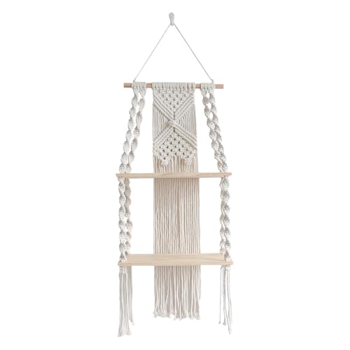 Yhsioaklo Boho -Wandregal, Macrame Plant Shelf Hanger | Hangable Tapestry Pflanzerhalter,2 Tiger INNOOR Floating ERESTELLATISCHES Handmade Seil Boho SHOHO STANER FÜR ERFORDERUNG von Yhsioaklo