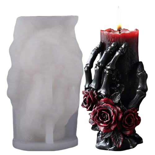 Yhsioaklo Form für Halloween-Kerzen, Totenkopfform, aus Silikon, für die Herstellung von Duftkerzen und Seifen, Partyzubehör und Halloween-Dekoration für die Herstellung von Yhsioaklo