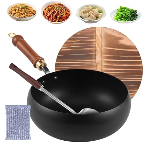 Yhsioaklo Gusseisen Topf | Gusseisen Kochtopf | Induktion Bratschüssel mit Wendeschaufel für Nudeln Suppe Fleisch Haushalt Wohnung Camping von Yhsioaklo