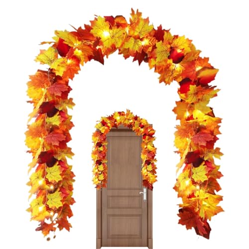 Yhsioaklo Herbstlaub Girlande | 175 Cm Herbst Deko Lichterkette,Rankendekoration Für Erntedankfest Halloween Weihnachten Farmhaus - Thanksgiving Halloween Weihnachten Hochzeit Party Kamin Treppe Yhsioaklo Herbstlaub Girlande | 175 Cm Herbst Deko Lichterkette,Rankendekoration Für Erntedankfest Halloween Weihnachten Farmhaus - Thanksgiving Halloween Weihnachten Hochzeit Party Kamin Treppe von Yhsioaklo