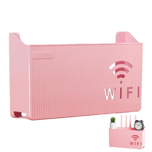 Yhsioaklo Router Aufbewahrungsbox – Router – Dekoratives Router Hider Rack Kabel Organizer Box – Multifunktionales Router-Aufbewahrungsregal mit Kühlung unten, kein Stanzen ABS Wireless Router von Yhsioaklo