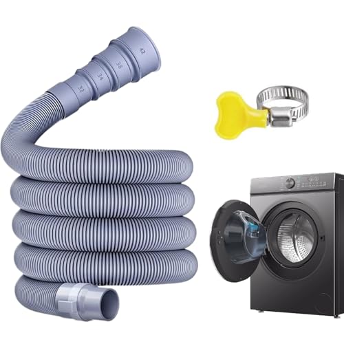Yhsioaklo Waschmaschine Drainschlauch | 360-Grad-Rotationsdrainageschlauch mit Klemmen, PVC-Spüle Rohr für Entladung von RV Spülmaschine Hauswaschmaschine von Yhsioaklo
