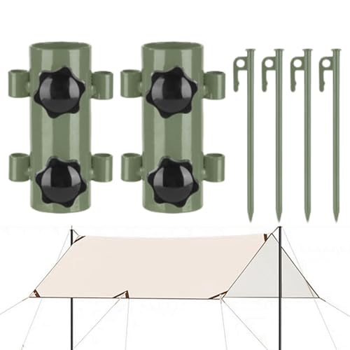 Zeltstangenhalter, Strandschirm Rutenhalter, 2 Stück Camping Zelt Rutenhalter Strandschirm Halter Base, Schnelle Installation Outdoor Regenschirm Rod Support Base für Camping Wandern Angeln von Yhsioaklo
