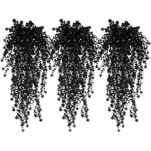 Yhuasia 3 Stück Kunstpflanze Hängend, Künstliche Eukalyptuspflanzen zum Aufhängen, Künstliche Hängepflanzen wie echt Weiß, Balkonpflanzen Plastikpflanzen für Wanddekoration Indoor Outdoor (Schwarz) Yhuasia 3 Stück Kunstpflanze Hängend, Künstliche Eukalyptuspflanzen zum Aufhängen, Künstliche Hängepflanzen wie echt Weiß, Balkonpflanzen Plastikpflanzen für Wanddekoration Indoor Outdoor (Schwarz) von Yhuasia