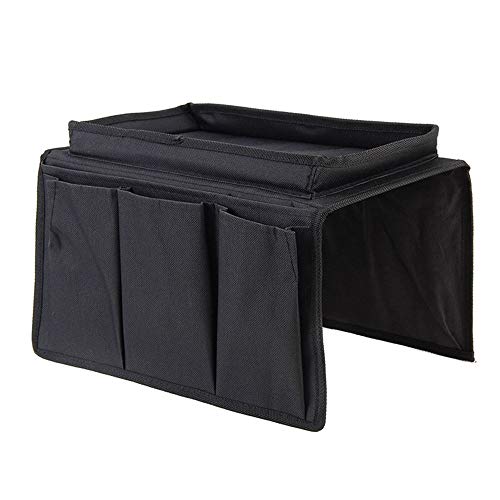 Yhuasia Sofa Armlehne Organizer, Aufbewahrungstasche Sofa Armlehnen, Couch Sessel Aufbewahrungstasche, Sofa Organizer Schwarz, für Wohnzimmer Telefonbücher Magazin Snack Brille Fernbedienung von Yhuasia