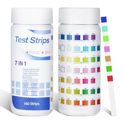 100 Stück 7 In 1 PH Teststreifen, Pool PH Teststreifen, Wassertester Für Pools, Wassertester Trinkwasser, pool Wassertester für Pool, Pool Teststreife Schwimmbad (7 in 1) von Yi'antai