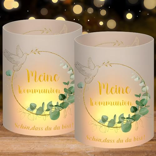 16 Windlicht Fisch Tischdeko, Deko Kommunion Taufe, Erstkommunion Tischdeko, Konfirmation, Taufe Junge Mädchen Schön DASS du da bist für Kommunion Deko Konfirmation Taufe (Konfirmation Deko) von Yi'antai