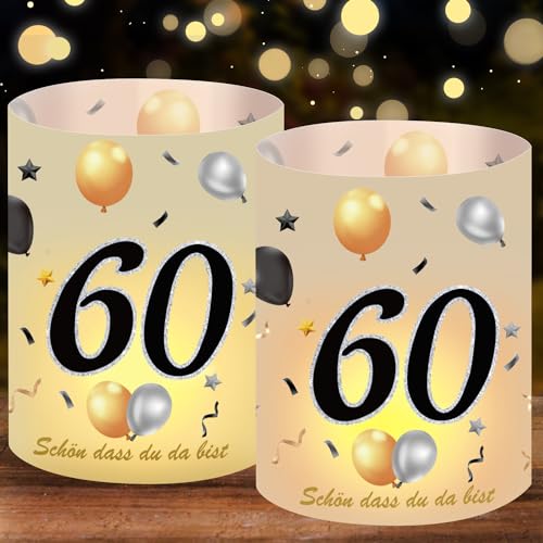 16 Windlicht Tischdeko 60 Geburtstag, Deko 60 Happy 60th Birthday Tischdekoration Mädchen Junge, 60 Jahre Happy Birthday Tischdeko Schön DASS Du Da Bist Geeignet für Teelichter oder Kerzen 16 Windlicht Tischdeko 60 Geburtstag, Deko 60 Happy 60th Birthday Tischdekoration Mädchen Junge, 60 Jahre Happy Birthday Tischdeko Schön DASS Du Da Bist Geeignet für Teelichter oder Kerzen von Yi'antai