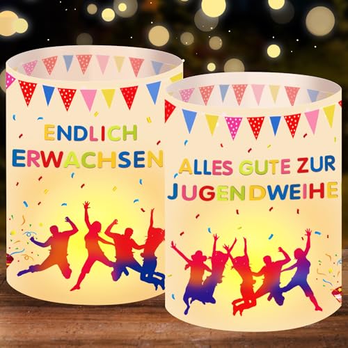 16 Windlicht Tischdeko Jugendweihe, Deko Jugendweihe Junge Mädchen, Alles Gute Zur Jugendweihe, Party Deko Jugendweihe, Gastgeschenk Jugendweihe, Geeignet für Kerzen oder Teelichter 16 Windlicht Tischdeko Jugendweihe, Deko Jugendweihe Junge Mädchen, Alles Gute Zur Jugendweihe, Party Deko Jugendweihe, Gastgeschenk Jugendweihe, Geeignet für Kerzen oder Teelichter von Yi'antai