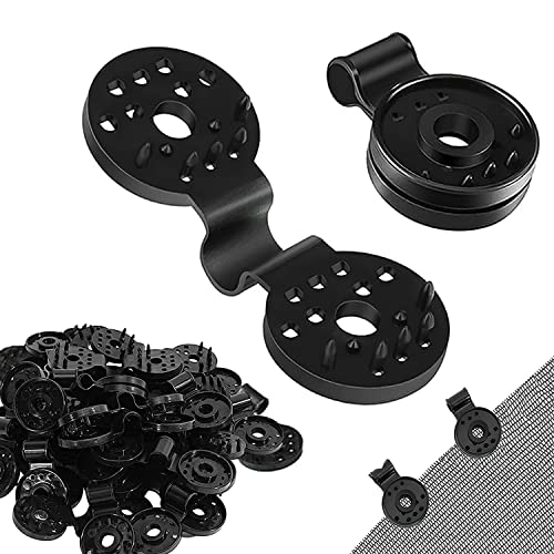 60 Stück Kunststoff-Clips Für Schutztuch, Spezialclip mit Öse Plane Clips, Sofortige Markisenklemme, Schattiernetze Halteklammern Planenklammern für Verbindungsseile Schattennetze (Schwarz) von Yi'antai