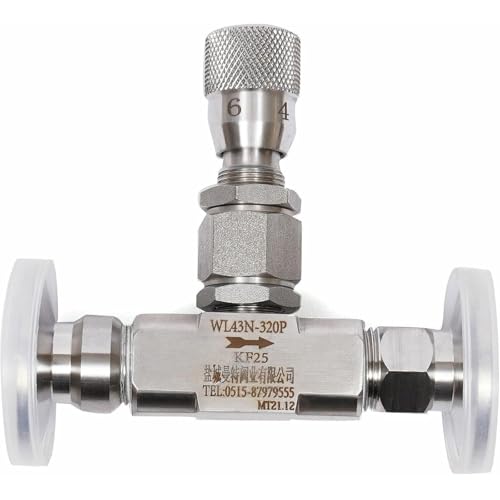 YiAndeli Vakuum-Nadelventil Mikrodosierung Durchflussregulierventil Regler Für Wasser Gas Öl 304 Edelstahl Vakuum-Isolierventil Silver, KF40 von YiAndeli