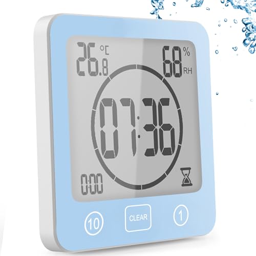 YiChZhe Badezimmer Wecker Badewannentimer,Wasserfest Digitale Badezimmeruhr, Baduhr Duschtimer mit Hygrometer und Thermometer,LCD-Display,Countdown Timer,für Dusche, Küche,Familienalltag-Blau YiChZhe Badezimmer Wecker Badewannentimer,Wasserfest Digitale Badezimmeruhr, Baduhr Duschtimer mit Hygrometer und Thermometer,LCD-Display,Countdown Timer,für Dusche, Küche,Familienalltag-Blau von YiChZhe