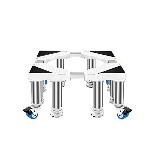 Räder Roller Trolley Waschmaschine Ständer Mobile Waschmaschine Sockel & Rahmen Teleskop Länge/Breite 45-65cm Trockner und Kühlschrank Universal High Rack Bear Load 400kg von YiHYSj