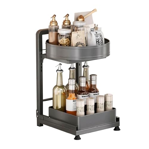 YiHYSj Gewürzregal Unter Waschbecken Regal Spülschrank Organizer Drehbares Organizer Mehrfunktional Küchenregal Gewürzregal Unterschrankregal Spülschrankregal für Schrank Unterschrank YiHYSj Gewürzregal Unter Waschbecken Regal Spülschrank Organizer Drehbares Organizer Mehrfunktional Küchenregal Gewürzregal Unterschrankregal Spülschrankregal für Schrank Unterschrank von YiHYSj