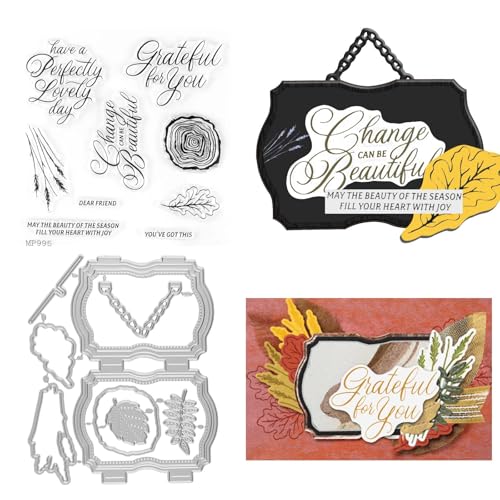 YiJiuBa Transparente Stempel Und Stanzformen, Silicone Clear Stamps für DIY Geburtstage Scrapbooking Kunsthandwerk Glückwunschkarte (MP995 Stempel und Stanzformen Set) von YiJiuBa