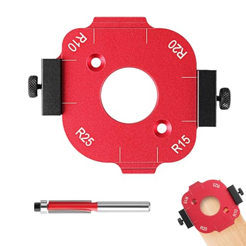 YiJiuBa 4-in-1 Aluminiumlegierung Fräszirkel, Frässchablonen für Oberfräs ,Oberfräse Zubehör, Radius Jig Router Vorlagen mit Bündigfräser, Radius Frässchablone R10 R15 R20 R25 für Hausreparaturen von YiJiuBa