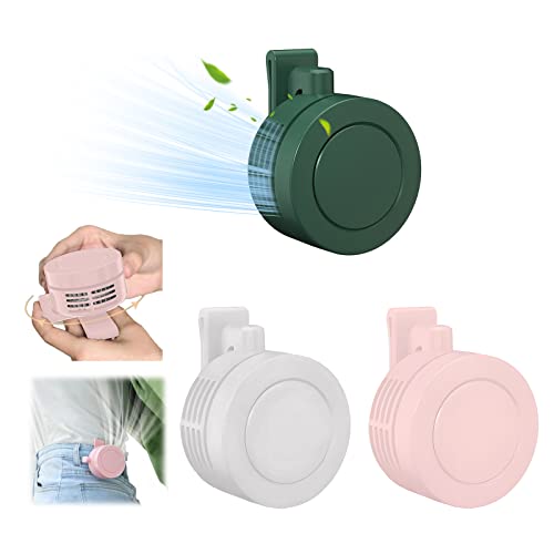 Tragbarer Ventilator, Mini Taillen Clip Ventilator, 360-Grad Mini Luftkühler, USB-Gürtelventilator mit Clip Freihändig, 3 Stufiger Flügelloser Nackenventilator für Outdoor Camping Reisen (3 Stück) von YiKAiLi