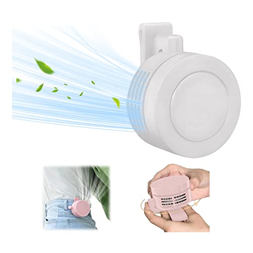 Tragbarer Ventilator, Mini Taillen Clip Ventilator, 360-Grad Mini Luftkühler, USB-Gürtelventilator mit Clip Freihändig, 3 Stufiger Flügelloser Nackenventilator für Outdoor Camping Reisen (Weiß) von YiKAiLi