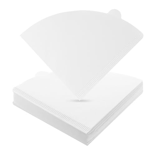 200 Stück Kaffeefilter Größe 2, V-förmiger Kaffeefilter Papier Filter, Ungebleichte Coffee Filter Paper, 02 Coffee Kegel Filterpapier für Kaffeetropfkegel Kaffeemaschinen(Weiß, 2-4 Tassen) von YiLUXmyyxgs