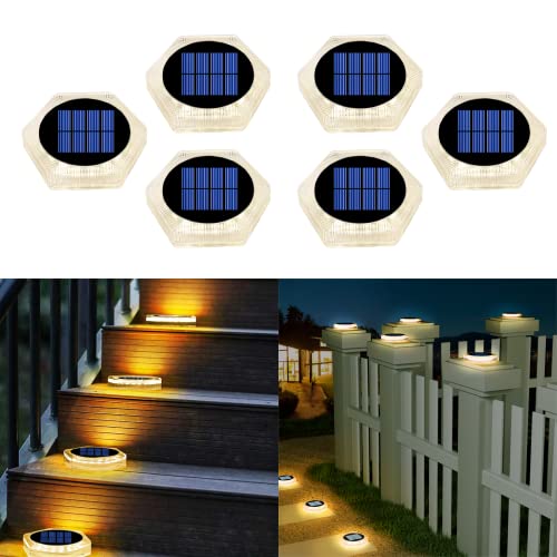 YiLaie Solarlampen für Außen garten，solarleuchten für außen 360° LED Solar Treppe Licht IP68 Wasserdicht mit Auto On/Off Solar Weg Licht, Warmes Weiß 2700K, 6 Stück von YiLaie