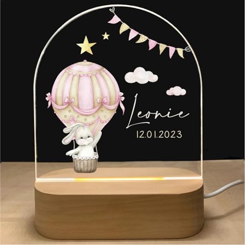 YiLingYiJiu Personalisiertes Baby Nachtlicht Geschenk,individuelle Led Nachttischlampe Kinder,Taufgeschenke für Neugeborene/Jungen/Mädchen,Zur Geburt Geschenk,Originelles Geschenk (Lapin_18) von YiLingYiJiu