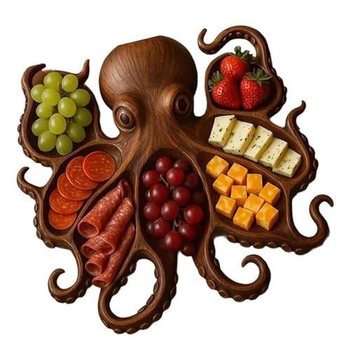 Hölzerne Wurstwarenbrettkäseplatte Für Meeresfrüchte Partys Kreation Serviertablett Einzigartige Geschenk von YiNLuax
