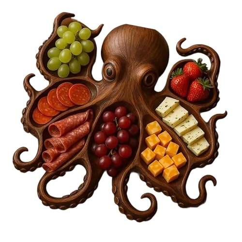 Hölzerne Wurstwarenbrettkäseplatte Für Meeresfrüchte Partys Kreation Serviertablett Einzigartige Geschenk von YiNLuax