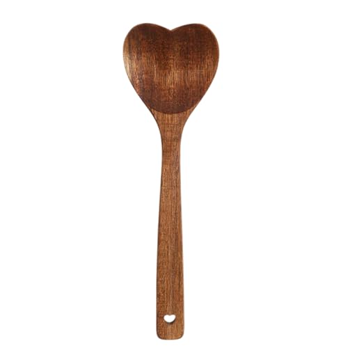 Holz Herzform Löffel Koch Utensilien Langgriff Mischlöffel Kaffee Milch Teelöffel Mischung Servierlöffel Dauerhafter Kaffeemilch Teelöffel von YiNLuax