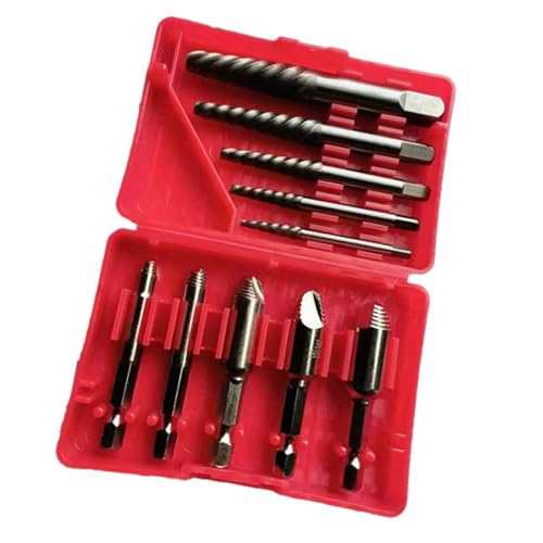 YiNLuax 10-teiliges Schraubenausdreher-Set, professionelles Linksausdreher-Werkzeug zum Entfernen von hartnäckigen oder Bruchschrauben in versch YiNLuax 10-teiliges Schraubenausdreher-Set, professionelles Linksausdreher-Werkzeug zum Entfernen von hartnäckigen oder Bruchschrauben in versch von YiNLuax