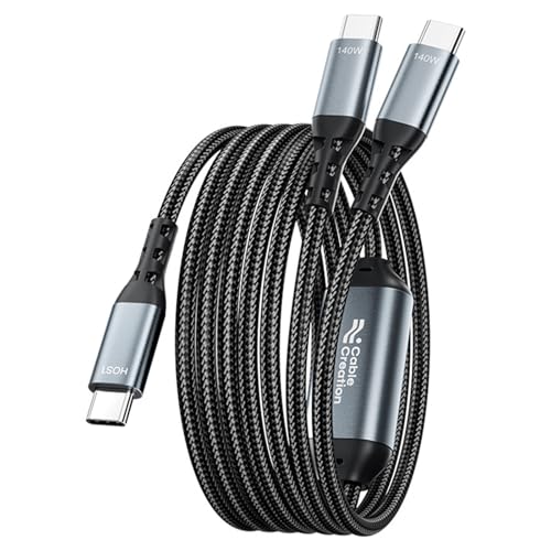 YiNLuax 120 Cm Länge USB C Bis USB C Adapterkabel 140W Stromversorgungskabel 480 Mbit/S Daten Synchronisierung Für Heimbüros Und Reisen von YiNLuax